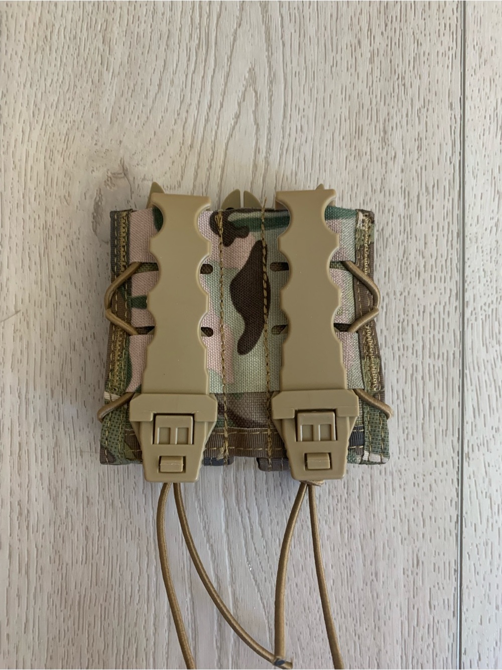 Universal Belt Mounted Bungee Retention Airsoft Tatical Double Pistol MAG Pouch